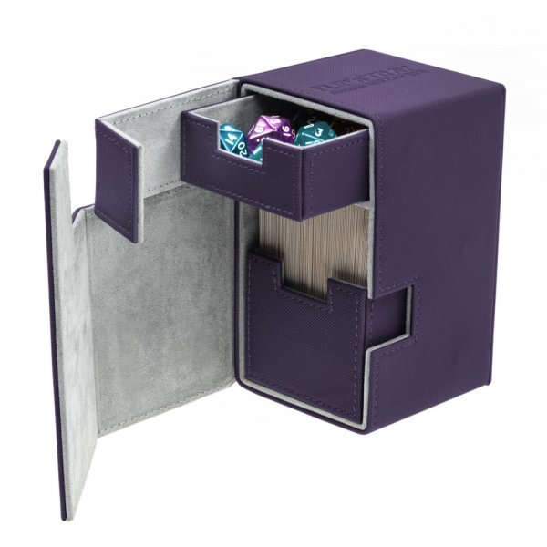 Ultimate Guard Flip n Tray XenoSkin Deck Box Purple 100+ (image for) Ultimate Guard Flip n Tray XenoSkin Deck Box Purple 100+